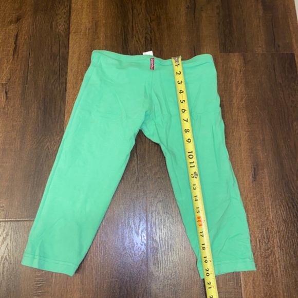 HARD TAIL GREEN CROPPED STRETCH PANTS BIKER SHORTS BERMUDA LEGGINGS XS CAPRI - Picture 4 of 9